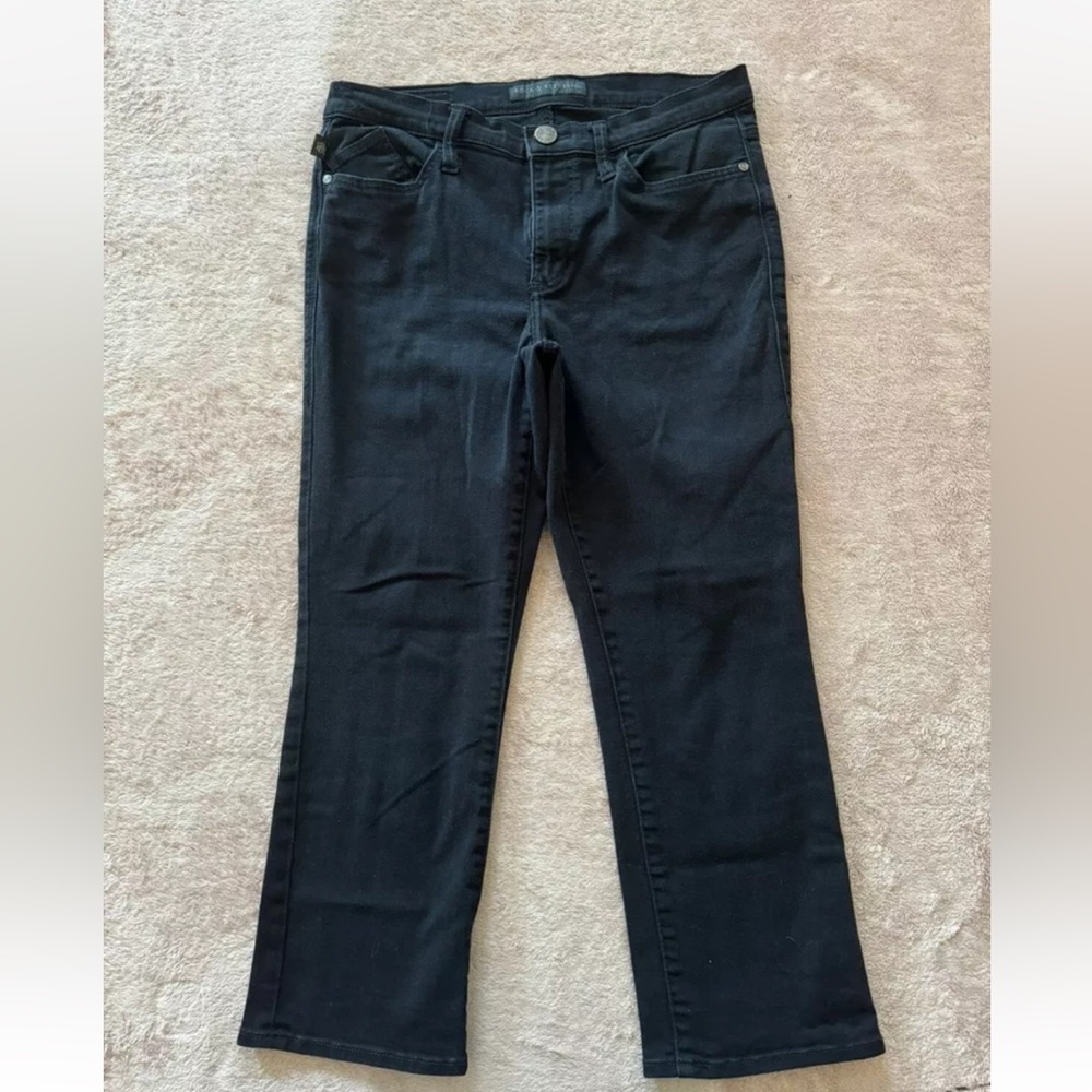 Rock & Republic Women's Kendall‎ Straight Leg Black Denim Jeans Size 10